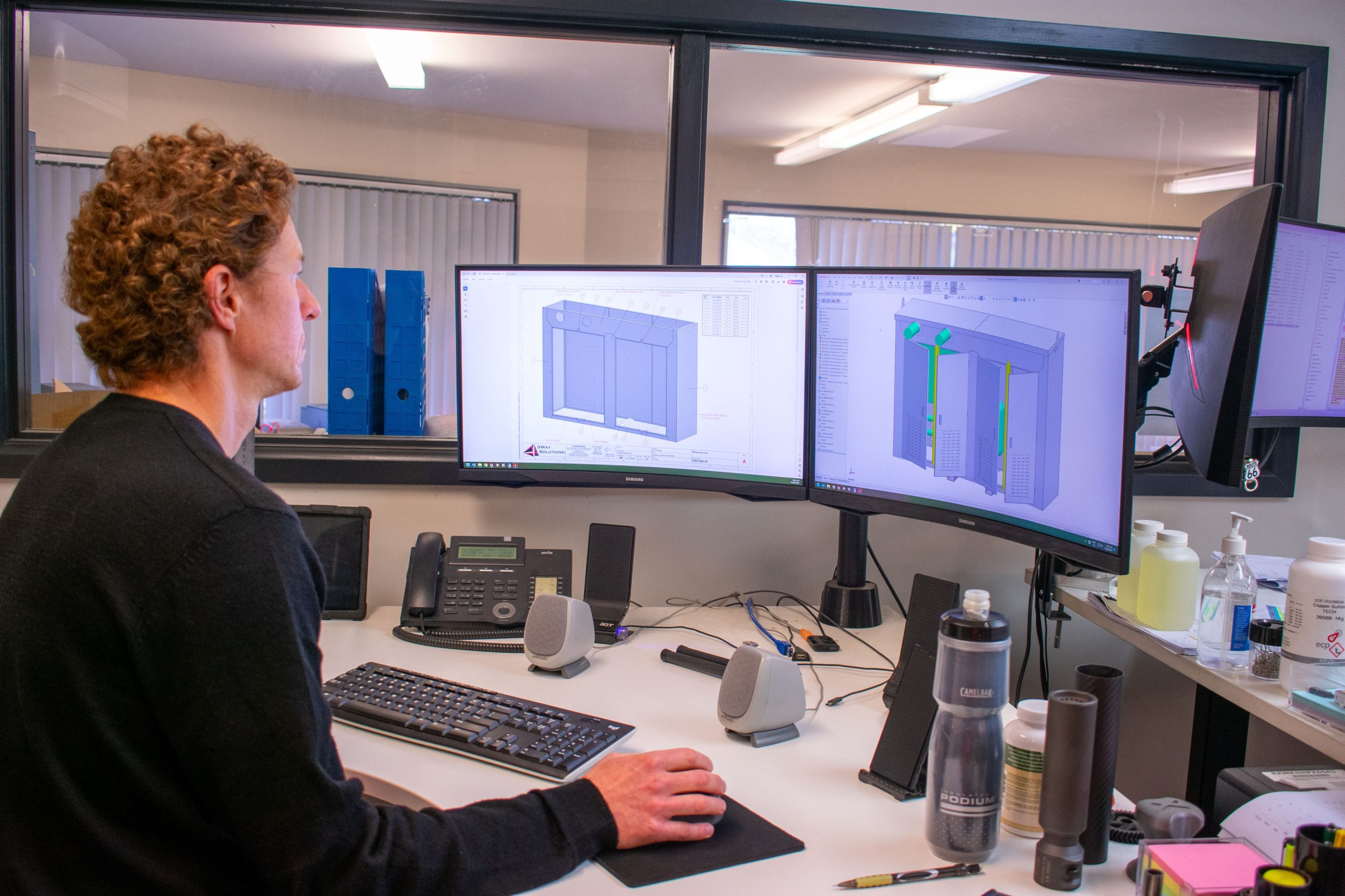 man working on cad software