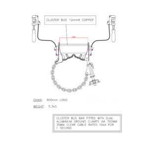 Transmission Cluster Bar with dual AL Ground Clamps