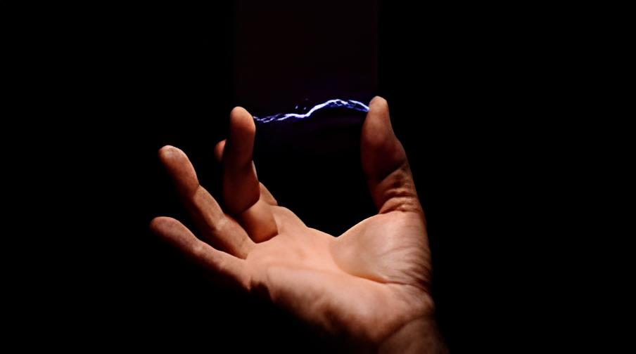 Fingers and lightning arc